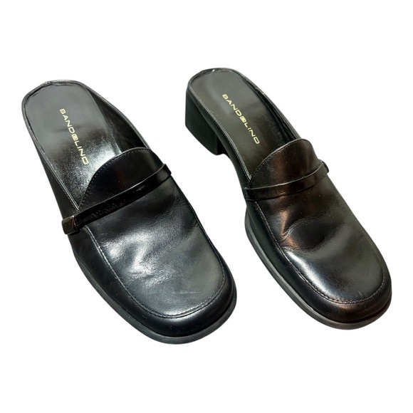 BANDOLINO Kanopy Black Leather Loafers Slip-On Mules - Picture 1 of 7